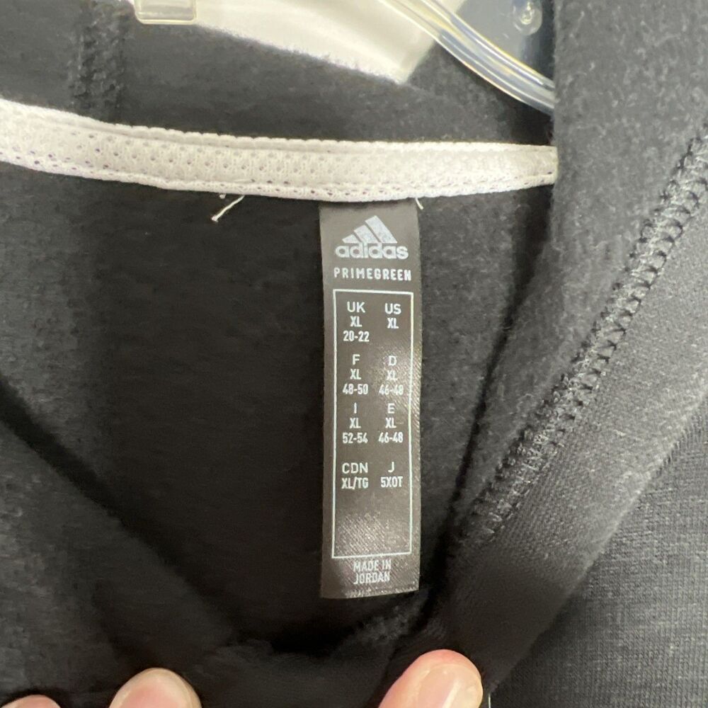 NEW Women's XL Adidas Primegreen 3S Fleece Lined Three Stripe Cropped Hoodie NWT - Picture 2 of 6
